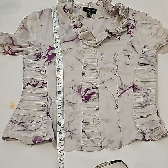 Javier Simorra Barcelona sheer silk blouse size 6 - Picture 7 of 10